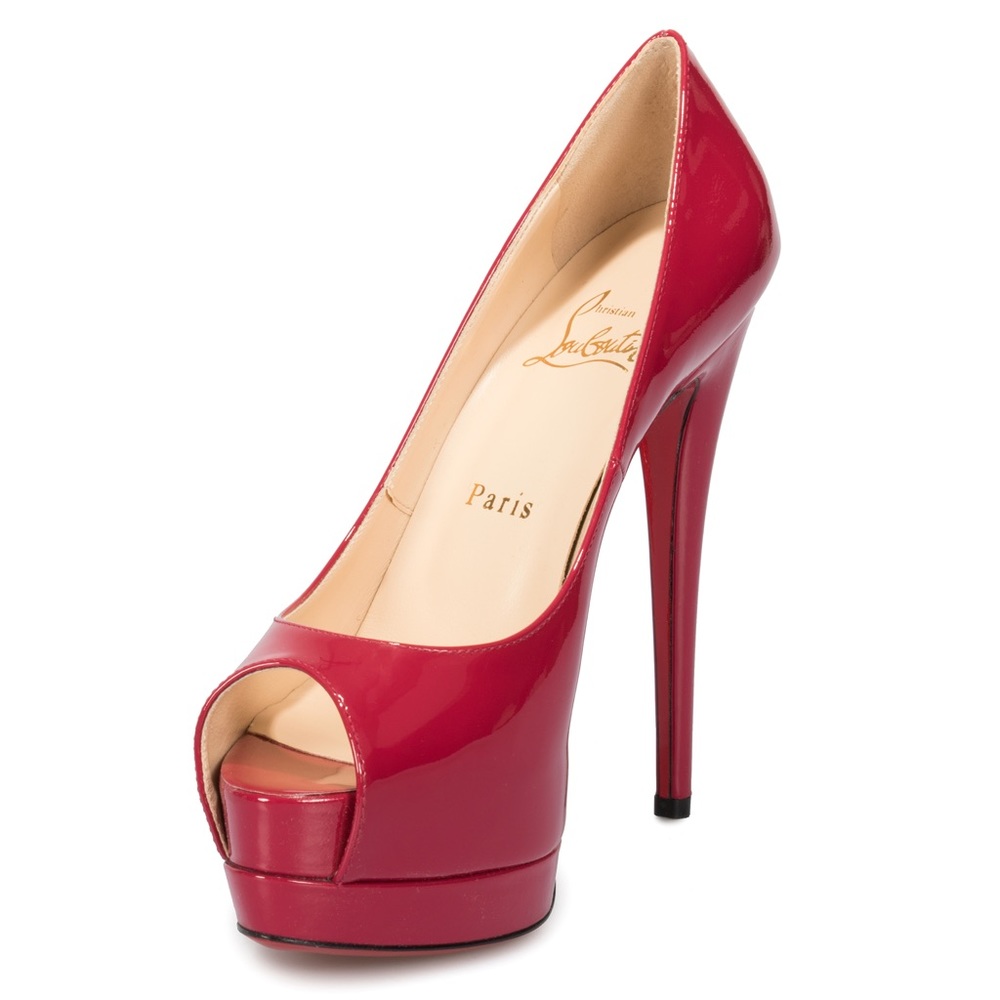Red platform peep toe red bottom Christian louboutin